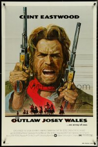 5r0765 OUTLAW JOSEY WALES studio style 1sh 1976 Clint Eastwood is an army of one, Roy Anderson art!