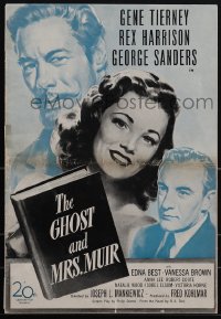 5r0032 GHOST & MRS. MUIR pressbook 1947 Gene Tierney, Rex Harrison, George Sanders, Mankiewicz!