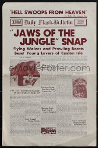 5r0035 JAWS OF THE JUNGLE pressbook 1936 flying wolves & prowling beasts attack Ceylon, ultra rare!