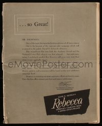 5r0043 REBECCA pressbook R1946 Alfred Hitchcock, Laurence Olivier & Joan Fontaine, very rare!