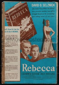 5r0042 REBECCA pressbook 1940 Hitchcock, Laurence Olivier, Joan Fontaine, includes herald, rare!