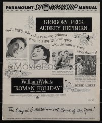 5r0045 ROMAN HOLIDAY pressbook 1953 Audrey Hepburn & Gregory Peck, rare different style!