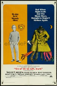 5r0788 PLAY IT AGAIN, SAM 1sh R1976 wacky artwork of regular Woody Allen & Bogart Allen!