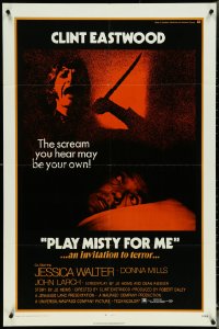 5r0789 PLAY MISTY FOR ME 1sh 1971 classic Clint Eastwood, Jessica Walter, an invitation to terror!