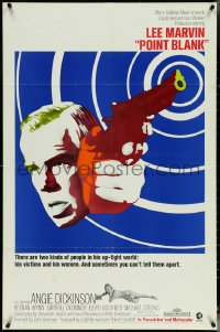 5r0790 POINT BLANK 1sh 1967 cool art of Lee Marvin, Angie Dickinson, John Boorman film noir!