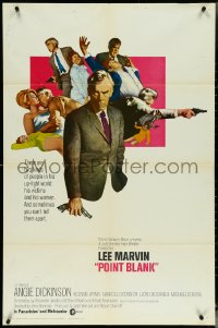 5r0791 POINT BLANK int'l 1sh 1967 images of Lee Marvin, Angie Dickinson, John Boorman film noir!