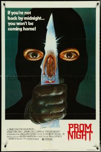 5r0803 PROM NIGHT 1sh 1980 Jamie Lee Curtis, wild horror art by Mexican artist Macario 'Mac' Gomez!