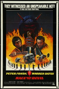 5r0808 RACE WITH THE DEVIL style B 1sh 1975 art of Peter Fonda & Warren Oates vs. Satanic cult!