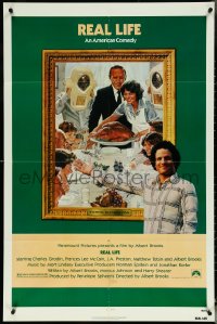 5r0817 REAL LIFE 1sh 1979 Albert Brooks, wacky spoof of Norman Rockwell painting!