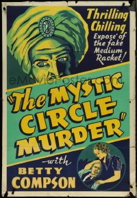 5r0820 RELIGIOUS RACKETEERS 1sh R1939 Mystic Circle Murders, only appearance of Mrs. Harry Houdini!