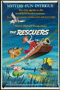 5r0822 RESCUERS 1sh 1977 Disney mouse mystery adventure cartoon from depths of Devil's Bayou!