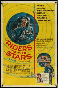 5r0829 RIDERS TO THE STARS 1sh 1954 William Lundigan has broken into outer space w/gravity zero!