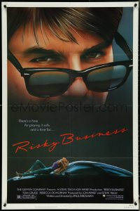 5r0833 RISKY BUSINESS 1sh 1983 classic c/u art of Tom Cruise in cool shades by Drew Struzan!