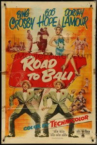 5r0834 ROAD TO BALI 1sh 1952 Bing Crosby, Bob Hope & sexy Dorothy Lamour in Indonesia!