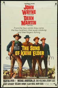 5r0875 SONS OF KATIE ELDER 1sh 1965 line up of John Wayne, Dean Martin & more + Martha Hyer!