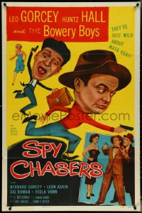 5r0881 SPY CHASERS 1sh 1955 Bowery Boys Leo Gorcey & Bernard Gorcey, Sig Ruman, Veola Vonn!