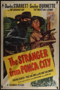 5r0899 STRANGER FROM PONCA CITY 1sh 1947 Starrett as Durango Kid, Smiley Burnette, ultra rare!