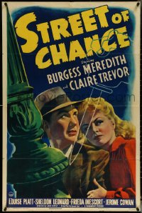 5r0902 STREET OF CHANCE 1sh 1942 Burgess Meredith, Claire Trevor, Cornell Woolrich film noir!