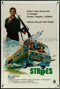 5r0906 STRIPES English int'l A 1sh 1981 Bill Murray, different wacky combat RV art by Jack Thurston!