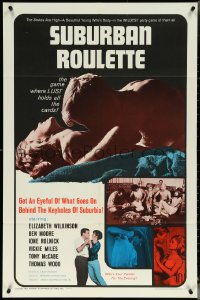 5r0907 SUBURBAN ROULETTE 1sh 1967 Herschell Gordon Lewis, Elizabeth Wilkinson, get an eyeful!