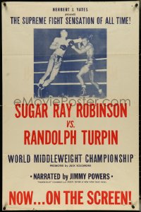 5r0909 SUGAR RAY ROBINSON VS. RANDOLPH TURPIN 1sh 1951 middleweight championship boxing!