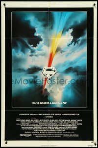 5r0913 SUPERMAN 1sh 1978 D.C. comic book superhero Christopher Reeve, cool Bob Peak logo art!