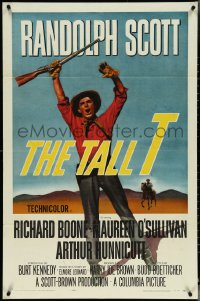 5r0925 TALL T 1sh 1957 Budd Boetticher, Elmore Leonard, Randolph Scott, Maureen O'Sullivan