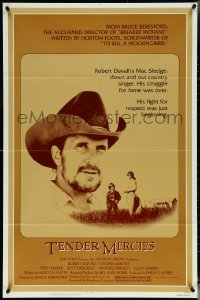 5r0931 TENDER MERCIES 1sh 1983 Bruce Beresford, great close-up portrait of Best Actor Robert Duvall!