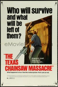 5r0936 TEXAS CHAINSAW MASSACRE 1sh 1974 Hooper cult classic slasher, Bryanston 1st release!