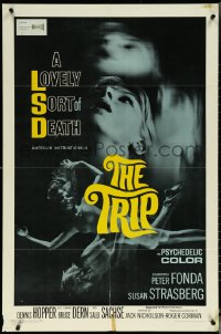 5r0967 TRIP 1sh 1967 AIP, written by Jack Nicholson, LSD, wild sexy psychedelic drug image!