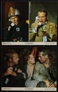 5r1626 TOWERING INFERNO 8 color 11x14 stills 1974 Fire Chief Steve McQueen & Paul Newman