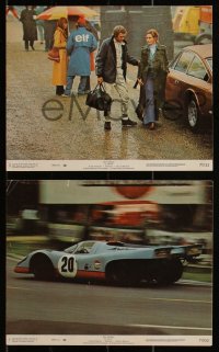 5r1930 LE MANS 3 8x10 mini LCs 1971 race driver Steve McQueen & Elga Andersen, cars on track, crash!