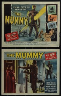 5r1609 MUMMY 8 LCs 1959 Christopher Lee as the monster carrying George Pastell to Yvonne Furneaux!