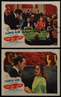 5r1677 OTHER LOVE 3 LCs 1947 David Niven gave Barbara Stanwyck love but Richard Conte did too!