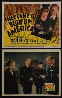 5r1623 THEY CAME TO BLOW UP AMERICA 8 LCs 1943 George Sanders, Anna Sten, WWII, rare complete set!