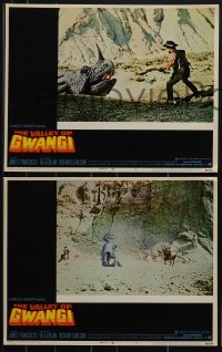 5r1629 VALLEY OF GWANGI 8 LCs 1969 Ray Harryhausen, FX images of cowboys and fighting dinosaurs!