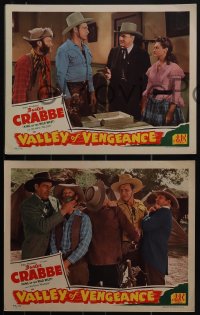 5r1656 VALLEY OF VENGEANCE 6 LCs 1944 cowboy Buster Crabbe & Al Fuzzy St John in western action!