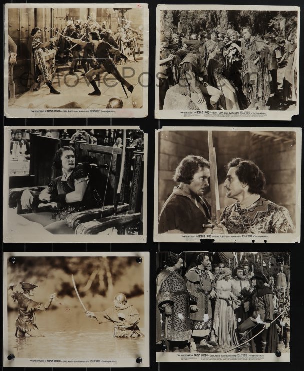 5r1889 ADVENTURES OF ROBIN HOOD 6 8x10 stills 1938 Errol Flynn Olivia De Havilland Basil Rathbone