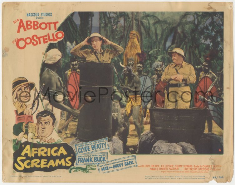 EMoviePoster.com: 5r1122 AFRICA SCREAMS LC #6 1949 Bud Abbott & Lou ...