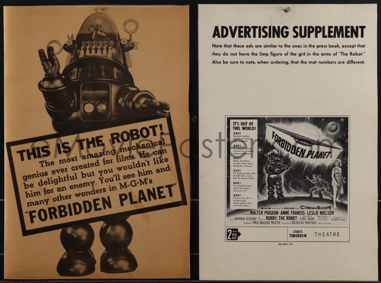 Emovieposter Com R Forbidden Planet Laminated Pressbook Classic Sci Fi Includes Cool