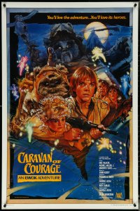 5s0839 CARAVAN OF COURAGE style B int'l 1sh 1984 Ewok Adventure, Star Wars, Struzan!