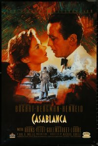 5s0124 CASABLANCA 24x36 video poster R1992 Bogart, Bergman, Curtiz classic, C. Michael Dudash art!