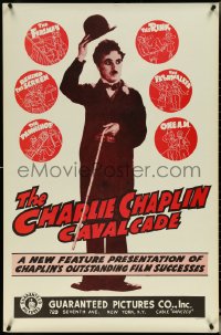 5s0844 CHARLIE CHAPLIN CAVALCADE 1sh R1940s The Fireman, Behind the Screen, full-length Chaplin!