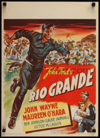 5s0071 RIO GRANDE Dutch 1952 artwork of John Wayne running with sword, directed by John Ford!