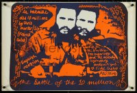 5s0135 CUBA: BATTLE OF THE 10,000,000 English double crown 1971 silkscreen art of Castro, rare!