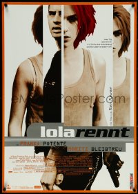 5s0364 RUN LOLA RUN German 1998 cool multiple images of top cast, Bleibtreu & Franka Potente w/ gun