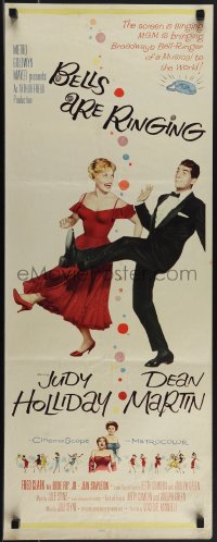 5s0495 BELLS ARE RINGING insert 1960 full-length image of Judy Holliday & Dean Martin singing & dancing!