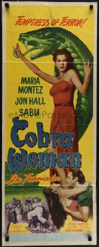 5s0509 COBRA WOMAN insert R1949 sexy Maria Montez and snake, Hall, Sabu, Lon Chaney, ultra rare!