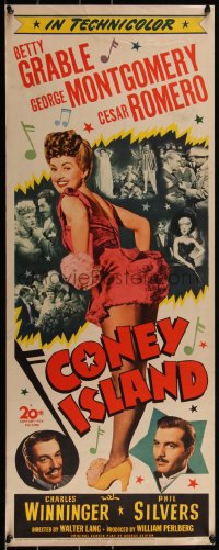 5s0510 CONEY ISLAND insert 1943 great images of sexy dancer Betty Grable, Cesar Romero, ultra rare!