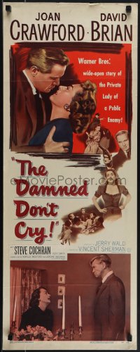 5s0516 DAMNED DON'T CRY insert 1950 Joan Crawford is the private lady of a Public Enemy!